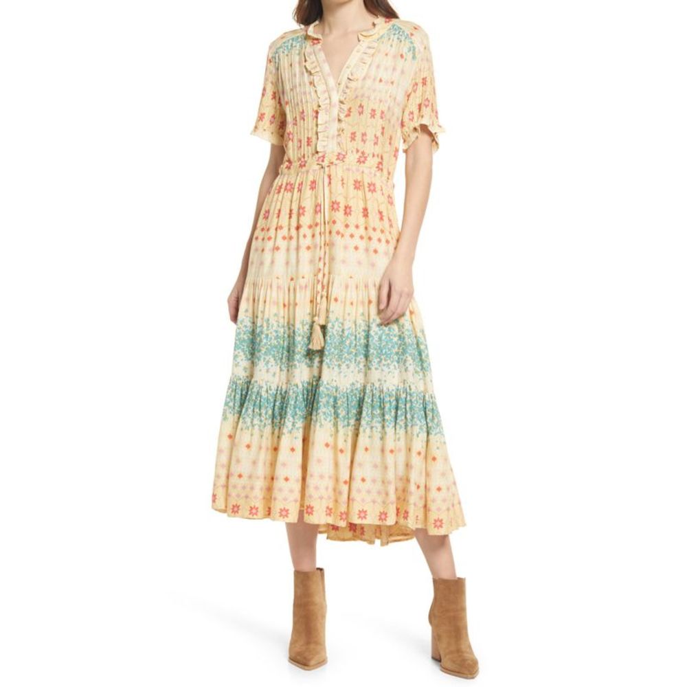 Rare Feeling Maxi Dress In Cloud Combo